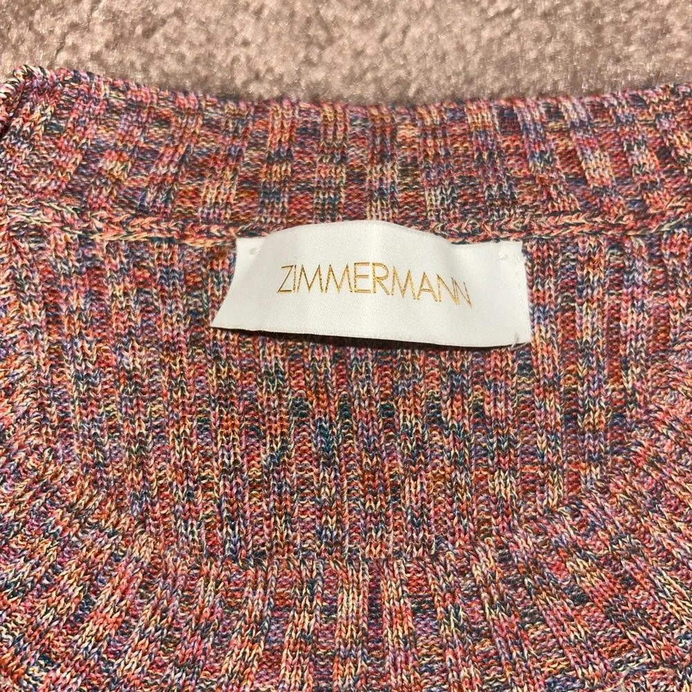 Zimmermann Concert Rainbow Knit Ribbed Mouline Sweater
